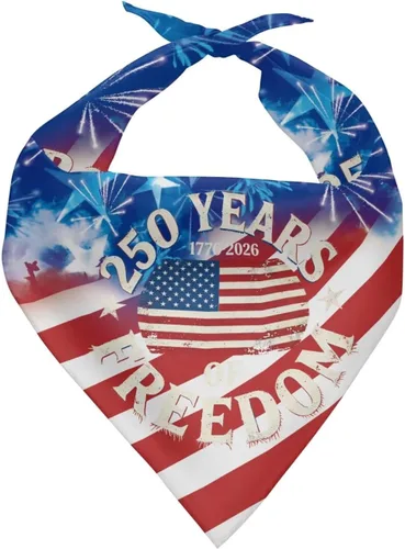 Vista 20 de Jeiento 250th USA Anniversary Dog Bandana American Flag Dogs Bandana for Pet Puppy Kitten,Washable Comfort Triangle Dog Scarf for Boy Girl Festival