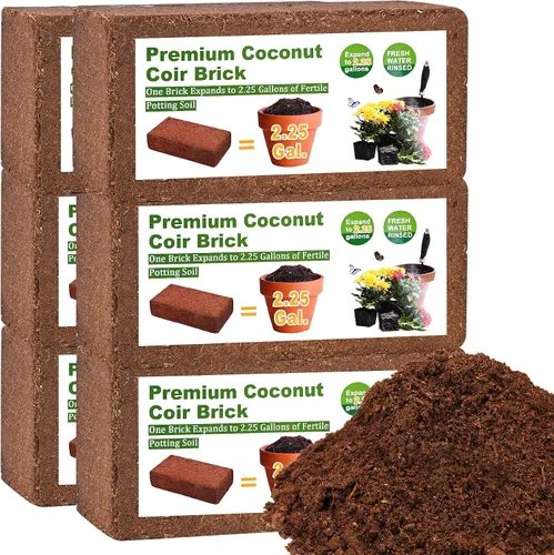Vista 10 de Fibra de Coco Orgánica 1 Pieza Ladrillo de Fibra de Coco Comprimido Sustrato de Cáscara de Fibra de Coco Mantillo Núcleo de Corteza de Coco Medio