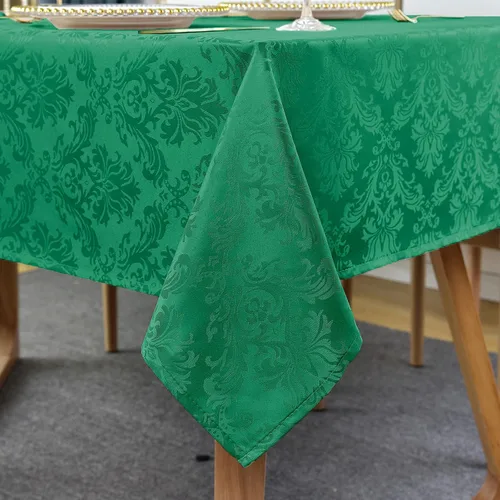 Vista 13 de Servilletas cuadradas de jacquard blanco, servilletas de poliéster suave resistentes a las arrugas con diseño damasco, servilletas de tela