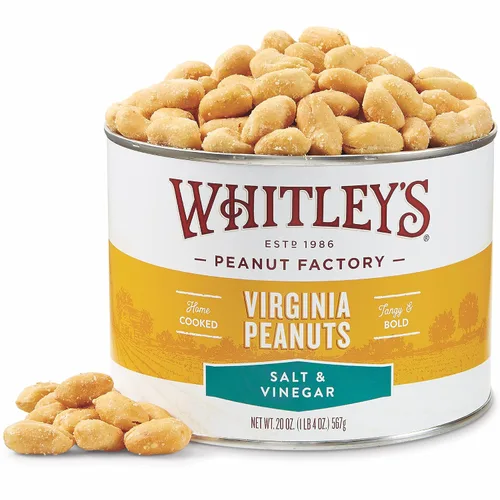 Vista 8 de Maní de Virginia con sal y pimienta molida de Whitley – Cacahuetes Virginia súper extragrandes "cocinados en casa" (lata de 20 onzas)