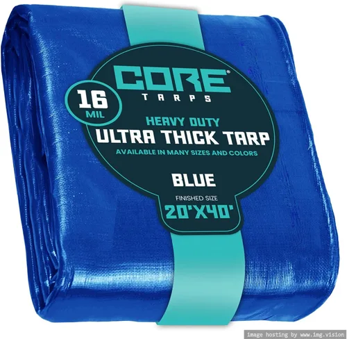 Vista 43 de Core Tarps - Lona resistente de 16 mm. / .62 pulgadas, impermeable, resistente a los rayos ultravioleta, a prueba de rasgaduras y roturas, lona