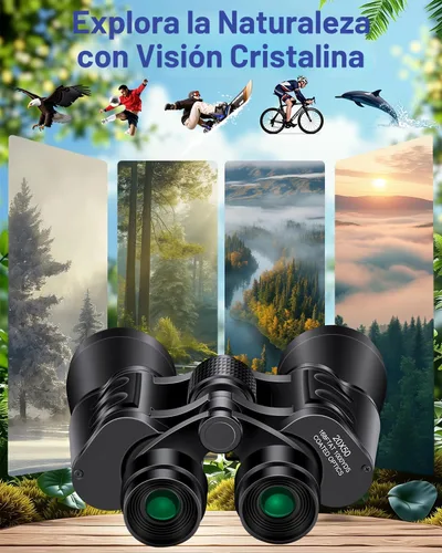 Vista 5 de 20x50 prismáticos de alta potencia para adultos, prismáticos claros y duraderos para observación de aves, turismo, observación de vida silvestre