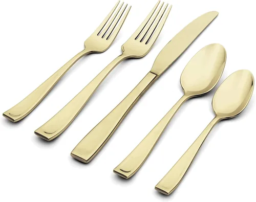Vista 3 de Oneida Moda Champagne Satin 20-Piece Silverware Set for 4, Flatware