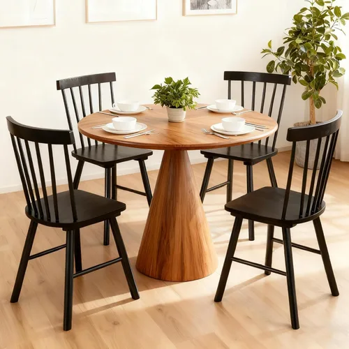 Vista 11 de DUHOME Windsor - Juego de 2 sillas de comedor de madera con respaldo de husillo, sillas de cocina de madera para el hogar, cocina, sala de estar