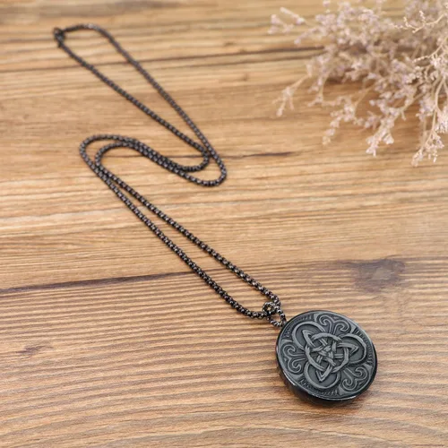 Vista 5 de COAI Crystal Neklace Celtic Knot Necklace Black Obsidian Necklace for Men Women