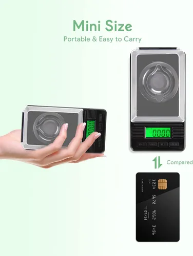 Vista 7 de Báscula de miligramo de 1.76 oz/0.00 oz, báscula digital de mg con peso de calibración de 1.76 oz y accesorios, báscula de alta precisión