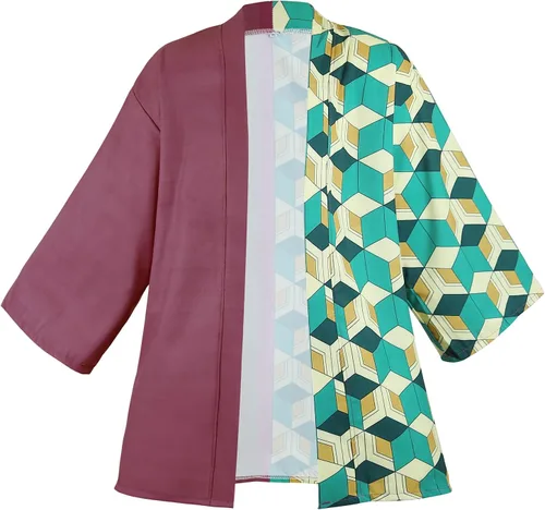 Vista 2 de Batas de anime de Tanjiro - Disfraz de cosplay Zenitsu Kimono