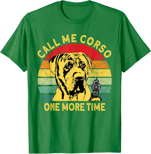 Vista 3 de Canary Dog Dad Call Me Corso Once More Perro Presa Canario Camiseta, Negro