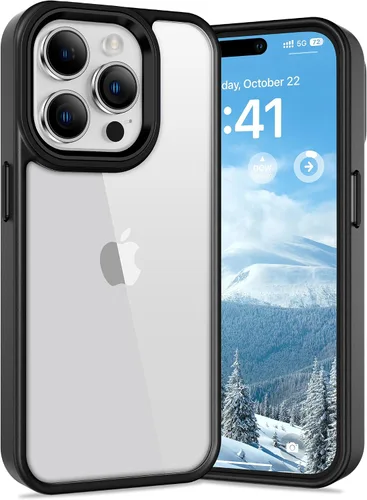 Vista 43 de Vakoo Funda transparente para iPhone 11 Pro Max, antiamarilleo, color negro