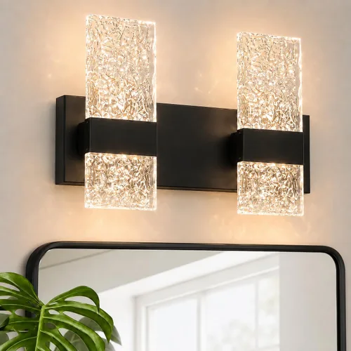 Vista 9 de Lámpara de Tocador para Baño, Moderna Lámpara LED de Tocador Dorado Cepillado, Aplique de Pared LED Regulable de 19W para Baño, Dormitorio, Perfecta