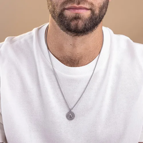Vista 30 de Galis Collar para hombre, collar de cadena de plata de acero inoxidable de alta calidad para hombres, no se deslustra, cadenas para hombres