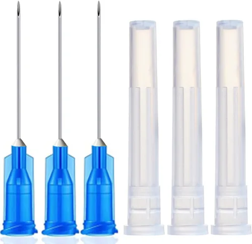 Vista 10 de Paquete de 100 unidades de aguja de inyección estéril desechable de 18 Ga, 1 pulgada, con tapa para accesorios de dispensación científica e