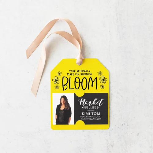 Vista 4 de Your Referrals Make My Business Bloom" Pop By Gift Tag 56-GT001