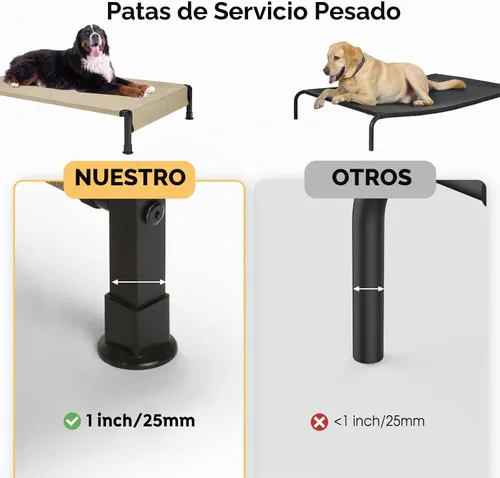 Vista 3 de Veehoo CWC2433 - Cama fresca para perros para exteriores, cama elevada para mascotas con malla Teslin lavable y transpirable, pies de silicona