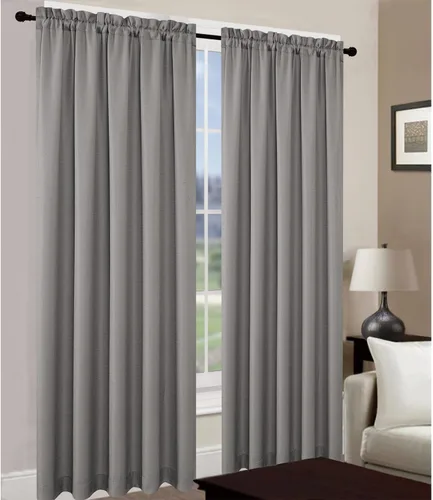 Vista 13 de Leah - Panel de ventana texturizado de jacquard y tratamientos de cenefa de cascada, para espacios del hogar, bolsillo para barra, filtro de luz