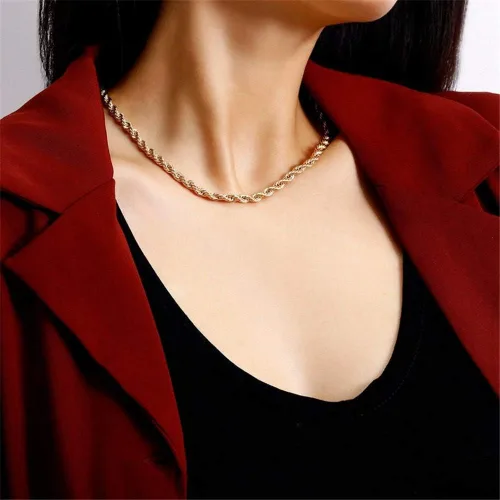 Vista 4 de Turandoss Collar y gargantilla refinada, escalonada, en forma de Y, hecho a mano, chapado en oro de 14 quilates, dije en barra y disco, ajustable