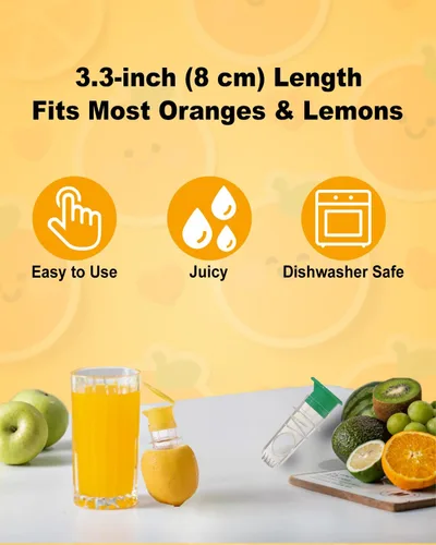 Vista 4 de Exprimidor de limón – Exprimidor manual de cítricos con tapa de rosca y filtro integrado, prensa de limón/limón de doble uso para cócteles