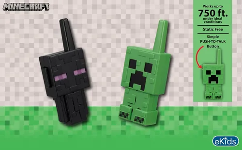 Vista 2 de eKids Minecraft Walkie Talkies para niños, juguetes de interior y exterior