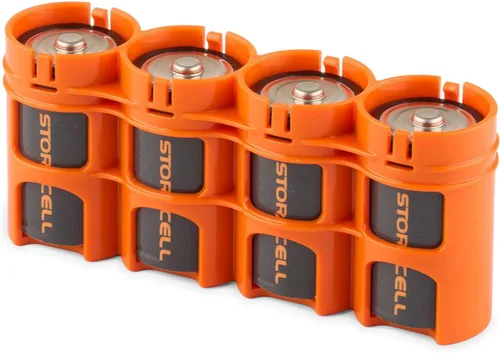 Vista 6 de Storacell by Powerpax SlimLine D Battery Caddy, Black, Holds 4 Batteries (Pack of 2)