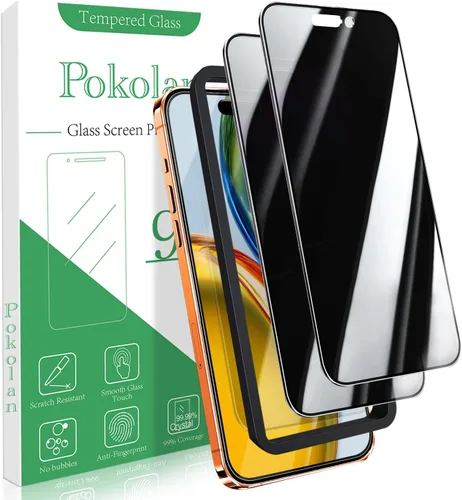 Vista 10 de Pokolan Paquete de 3 protectores de pantalla de privacidad para iPhone 11 Pro, iPhone X, iPhone XS (5.8 pulgadas), vidrio templado antiespía Negro