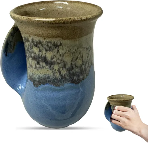 Vista 36 de Clay in Motion - Taza calentadora de manos para diestros, diseño Ocean Tide Marea del Océano