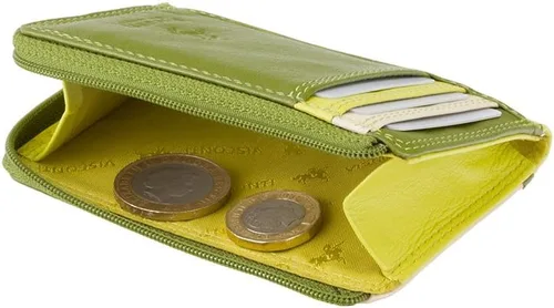 Vista 4 de Visconti RB110 Phi Phi - Cartera de cuero para mujer, con cremallera, para tarjetas de crédito, Azul, verde, rojo, rosa., Monedero para tarjetas