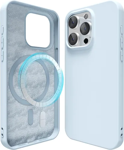 Vista 153 de oakxco Funda de silicona para iPhone 12 Pro Max, magnética, compatible con carga inalámbrica Magsafe, cubierta protectora de goma suave y delgada