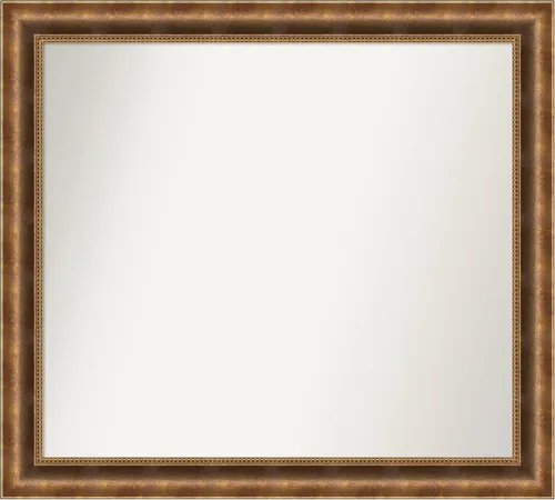 Vista 767 de Amanti Art Espejo de pared personalizado no biselado (25 x 25 pulgadas), marco de bronce acentuado, varios tamaños personalizados, espejo de baño