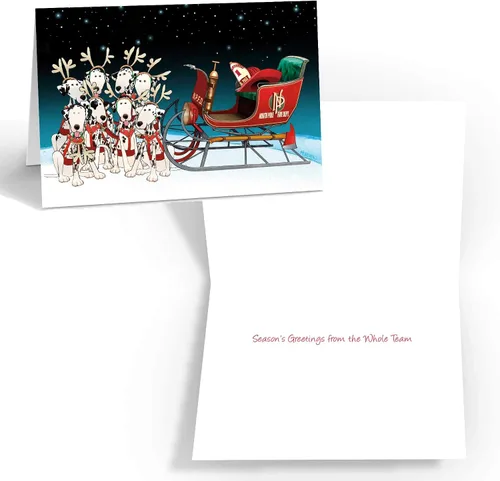 Vista 4 de Stonehouse Collection Tarjetas navideñas de bomberos – 16 tarjetas navideñas en caja de bomberos, rescate de bomberos, camión de bomberos (surtido)