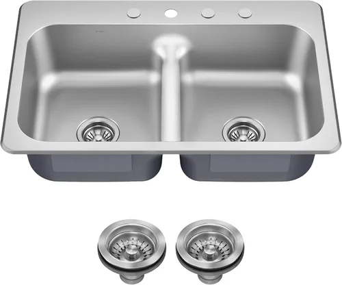 Vista 23 de Kraus KBU11 - Fregadero de cocina de acero inoxidable de 19 3/4 pulgadas, fregadero de cocina duradero de calibre 18 de un solo tazón