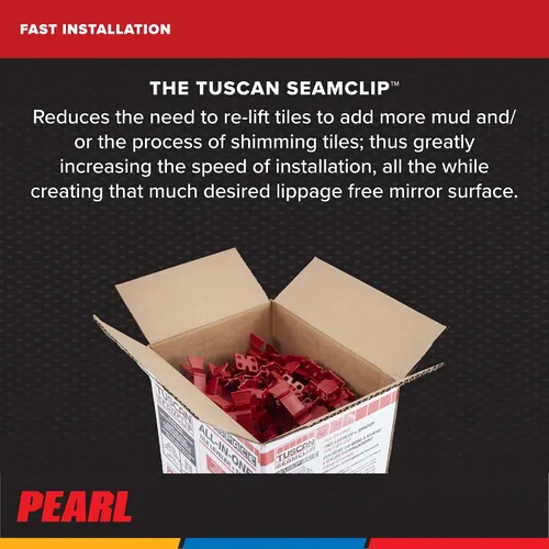 Vista 5 de Tuscan Pearl Seamclip Truspace Red Azulejos de 3/8" a 1/2" Caja de 1000