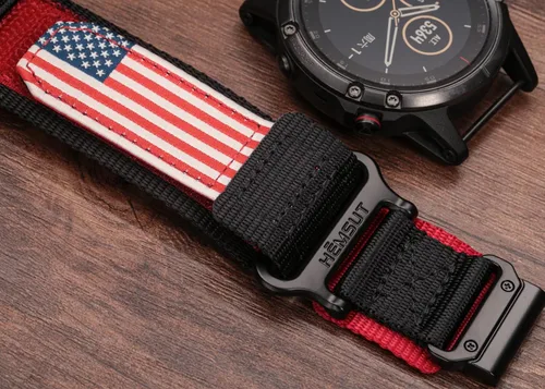 Vista 7 de Compatible con la Correa de Reloj Garmin, Correa Deportiva de Nylon Super Resistente con Diseño de Bucle Tejido