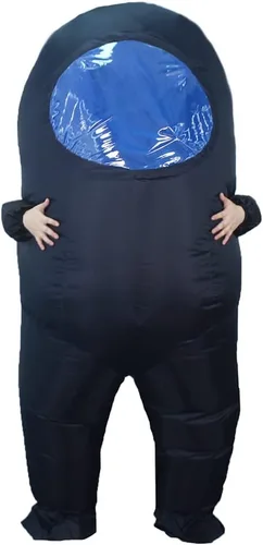 Vista 6 de Among Us - Disfraz inflable y divertido para adultos, traje espacial para Halloween, disfraz de astronauta para adultos fanáticos del videojuego