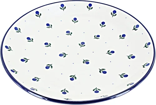 Vista 21 de Cerámica pulida de rosa azul – Plato de cena Athena marrón – 10.5 pulgadas de diámetro – Ideal para comidas diarias, comidas informales o como