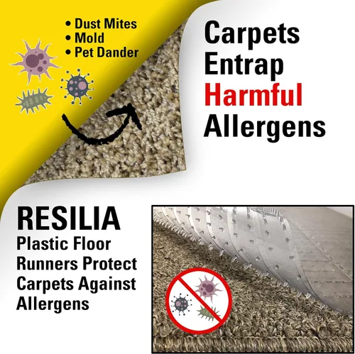 Vista 4 de RESILIA Deep-Pile Carpet Runner - Protector de alfombras y tapetes de vinilo plástico, protectores de piso de vinilo transparente e impermeable, 27