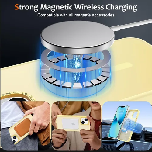 Vista 894 de Anuck - Funda magnética para iPhone 11 compatible con MagSafe, carcasa trasera mate translúcida dura, borde de TPU, delgada, resistente a impactos