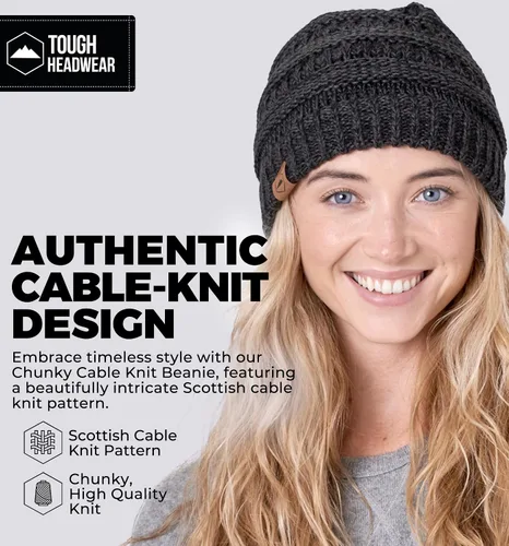 Vista 70 de Gorro de punto para mujer, cálido y suave, elástico, para clima frío de Tough Headwear