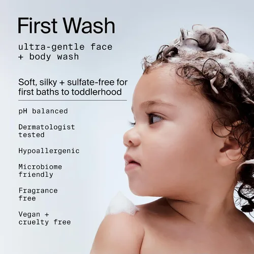 Vista 3 de Coterie Baby Bath Skincare Essentials Set Champú de 16.2 onzas + gel de baño, 16.2 oz loción facial + cuerpo Sin fragancia, hipoalergénico, pH