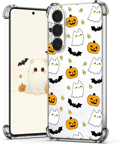Vista 17 de Funda transparente para iPhone 17 Pro Max, diseño de calabaza negra Funda protectora suave para iPhone 17 Pro Max Halloween Pumpkin