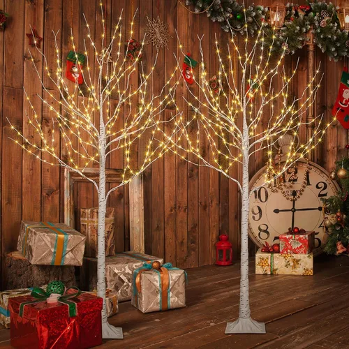 Vista 11 de Lighted Birch Twig Tree with Fairy Lights 3FT 154L LED Decorative Lights