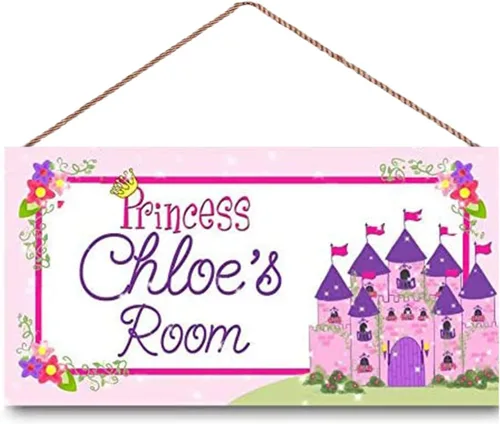 Vista 12 de Letrero de puerta personalizado con diseño de flores de arco iris para dormitorio de niñas, letrero de decoración de pared, letrero de pared
