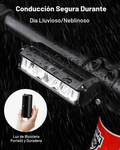 Vista 7 de Faro delantero para bicicleta, 2000 lúmenes, súper brillante, 4
