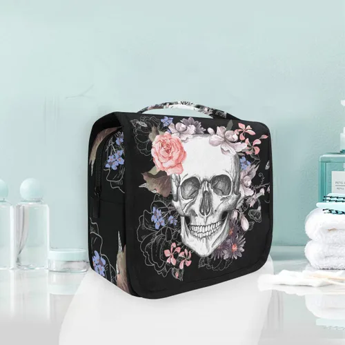 Vista 2 de AUUXVA JOYPRINT - Neceser colgante para maquillaje, bolsa de cosméticos, organizador de viaje para baño, grande, para mujeres y niñas, Multi 19