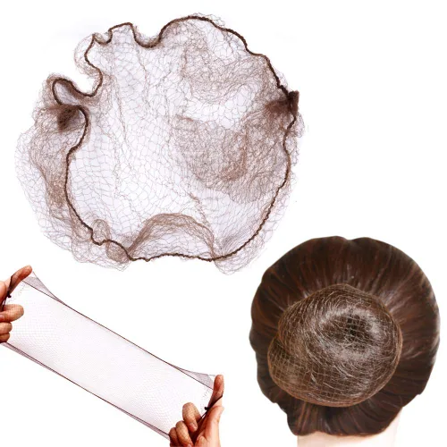 Vista 13 de YANTAISIYU 50 piezas de red para el cabello de 20 pulgadas, invisible, elástica, malla para pelucas y moños, para el servicio de alimentos