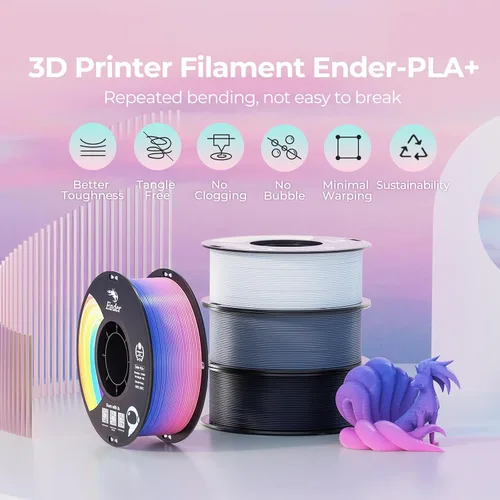 Vista 5 de Paquete de Impresora 3D Creality Ender 3 V3 SE con mejora de arco iris PLA+ 1KG