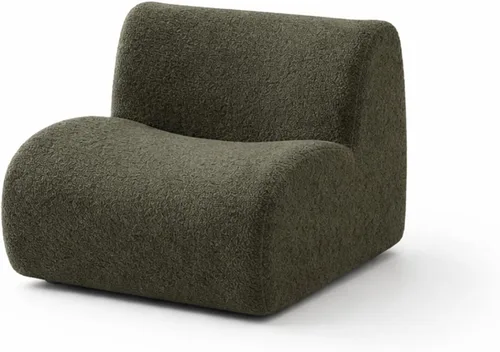 Vista 26 de Sofá individual modular curvado, sofá sherpa de espuma de 33 pulgadas, cómodos sofás de peluche para espacios pequeños, sofás modulares modernos