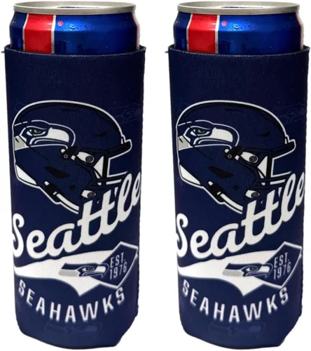 Vista 33 de Paquete de 2 soportes para latas de fútbol de 12 onzas, delgado y delgado, aislador de bebidas Huggie Cooler Coozies (Arizona (cardenales))
