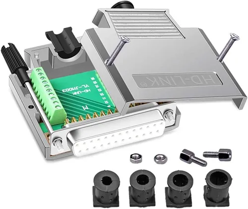 Vista 15 de 2 unids DB25 sin soldadura RS232 serie a 25 pines terminal