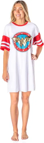 Vista 4 de INTIMO DC Comics - Camisón de pijama para mujer con logotipo clásico para mujer, Blanco