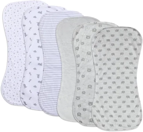 Vista 11 de Paquete de 6 paños de algodón para eructos extra absorbentes y suaves para bebés niños y niñas